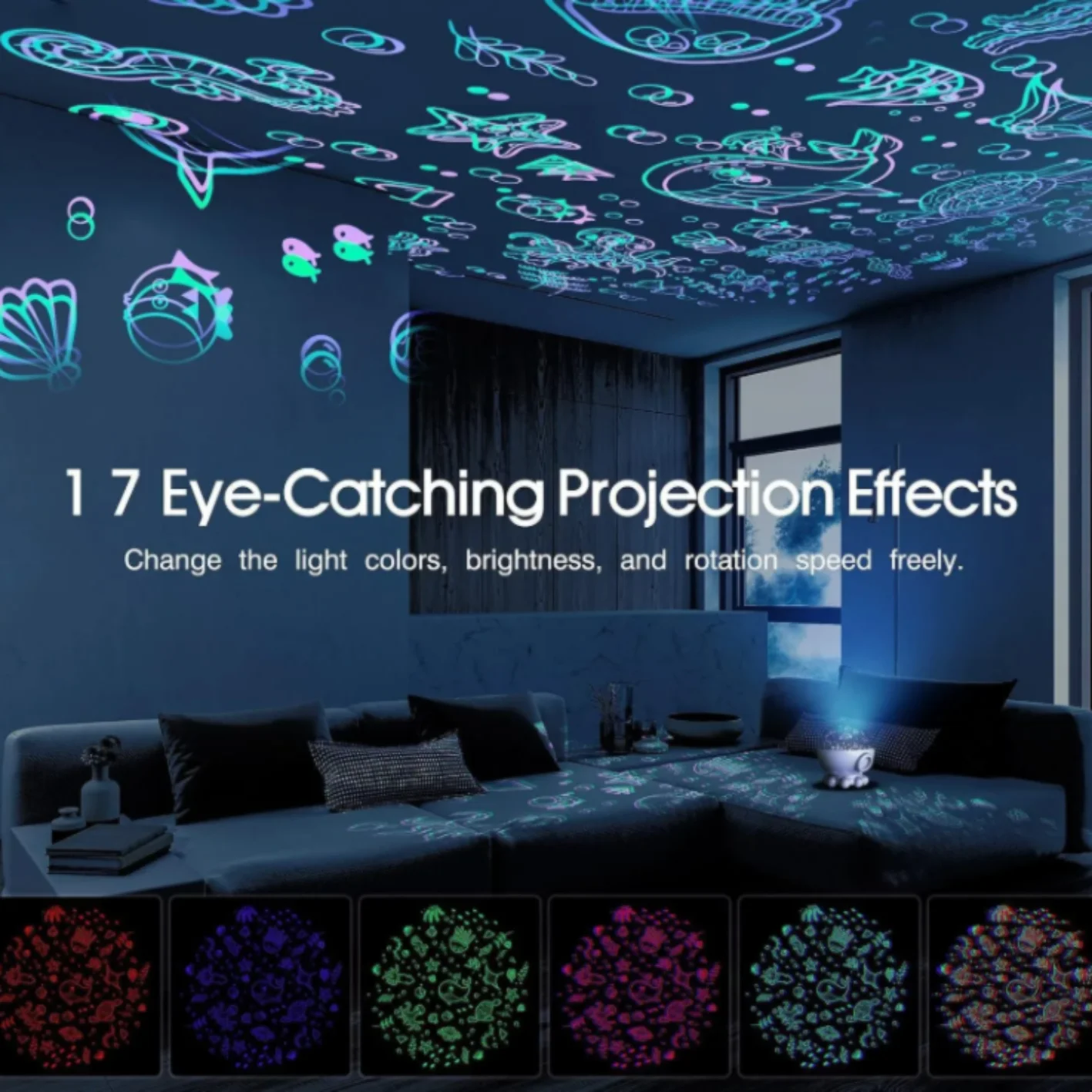 الأخطبوط السماء المرصعة بالنجوم الإسقاط الغلاف الجوي ضوء USB قابلة للشحن 360 °   ضوء ليلي لجهاز عرض دوار مع صندوق موسيقى كهدية للأطفال