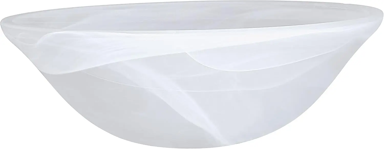 

23147-11A Alabaster Glass Shade, 11.5' Dia x 4', for Medium Base Torchiere, Pendant, Wall Sconce & Island Light, 1 Pack