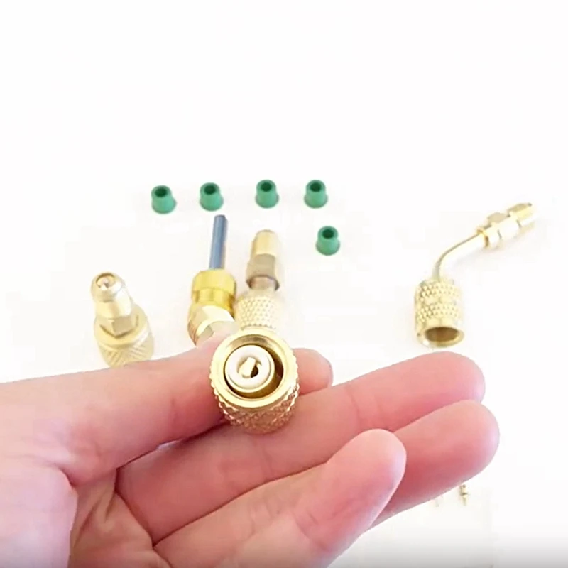 R410 adapter kit metall mini split vakuumpumpen set robuster r410 konverter stecker langlebiger 1/4sae bis 5/16sae adapter