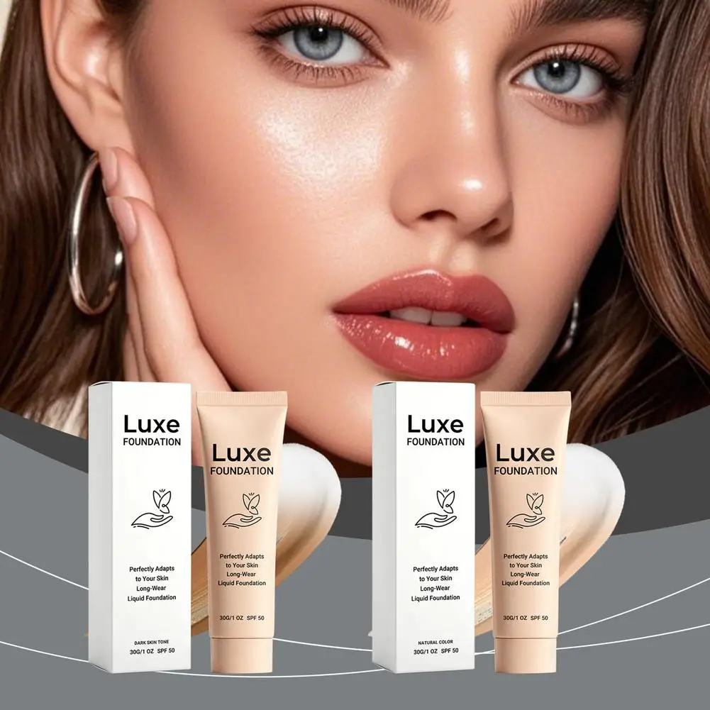 Luxe Color-Changing Liquid Foundation SPF 50 Sunscreen Self Adjusting Adapt Skin Tone Full Coverage Long Lasting Makeup Base