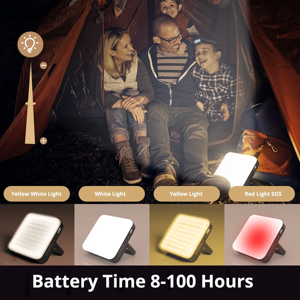 Linterna LED recargable para acampar, luz fuerte magnética portátil de 15600maH, iluminación de reparación de trabajo para tienda de campaña