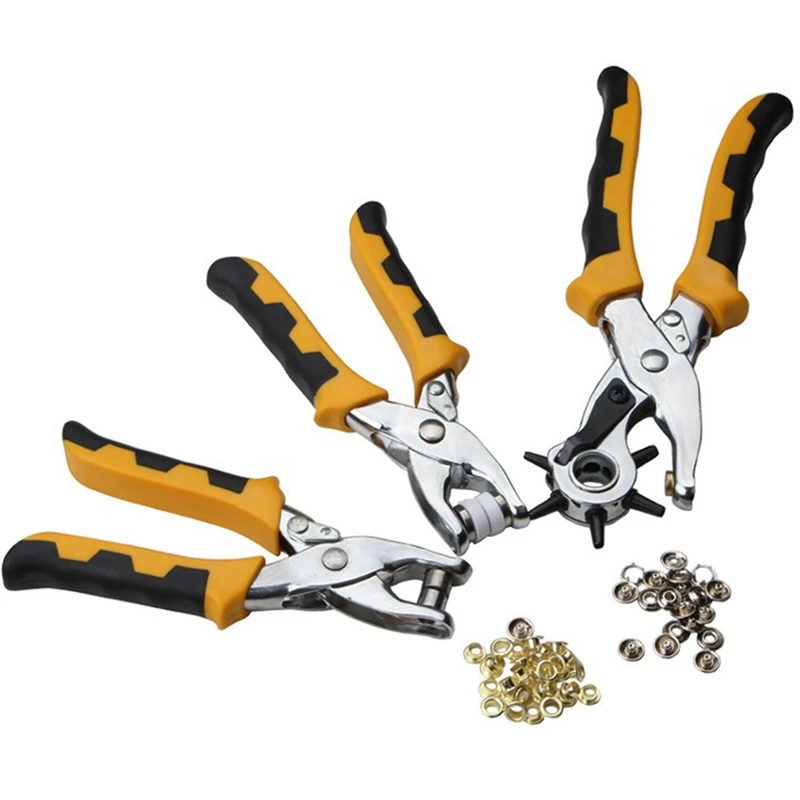 Punching Pliers Combination Set Manual Punching Tool Set As Shown Metal+Plastic Is Very Suitable For Handicrafts, DIY.