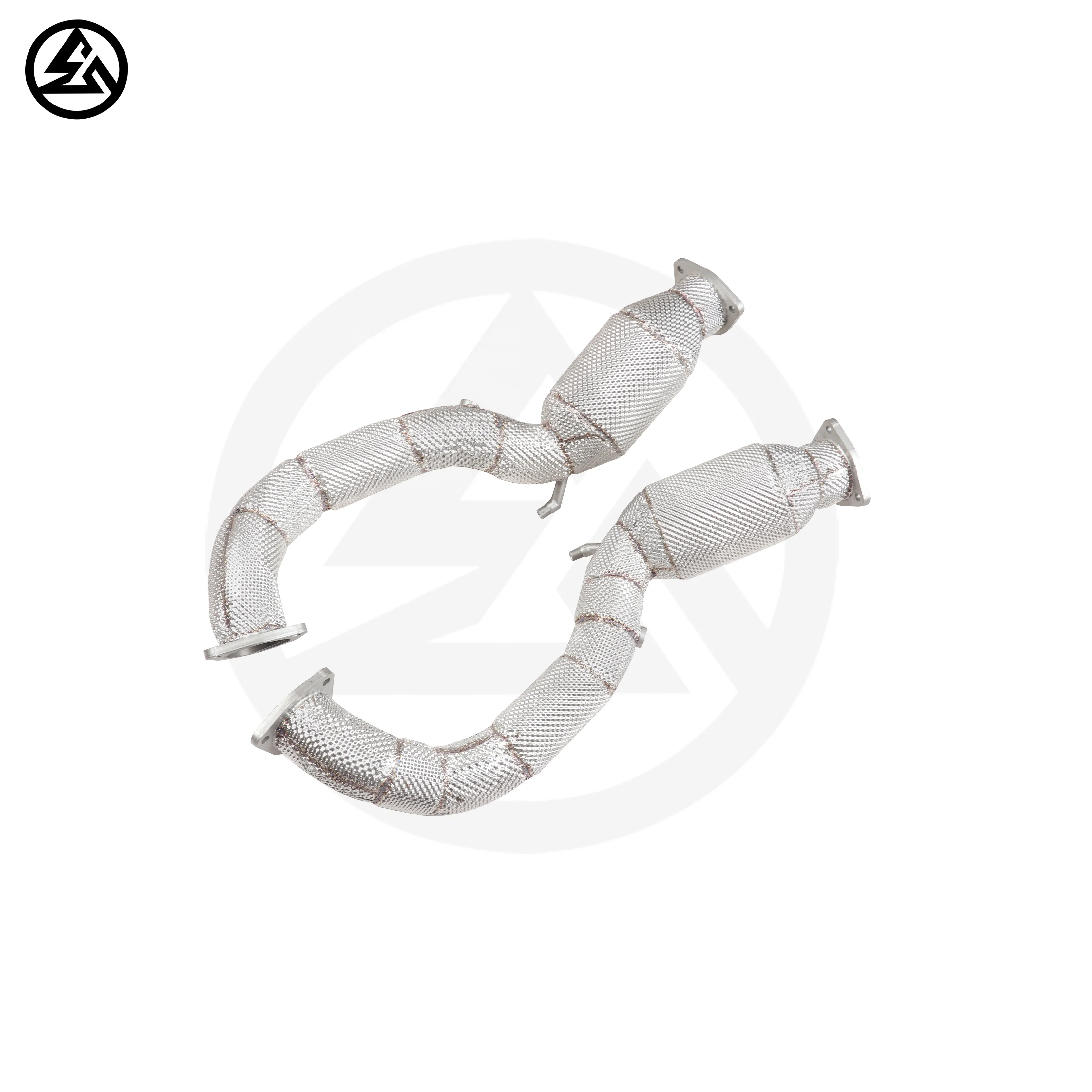 CSZ ODM Upgrade Racing Exhaust Header for Porsche 718 Cayman GT4 RS 4.0 High Performance Downpipe With Heat Shield