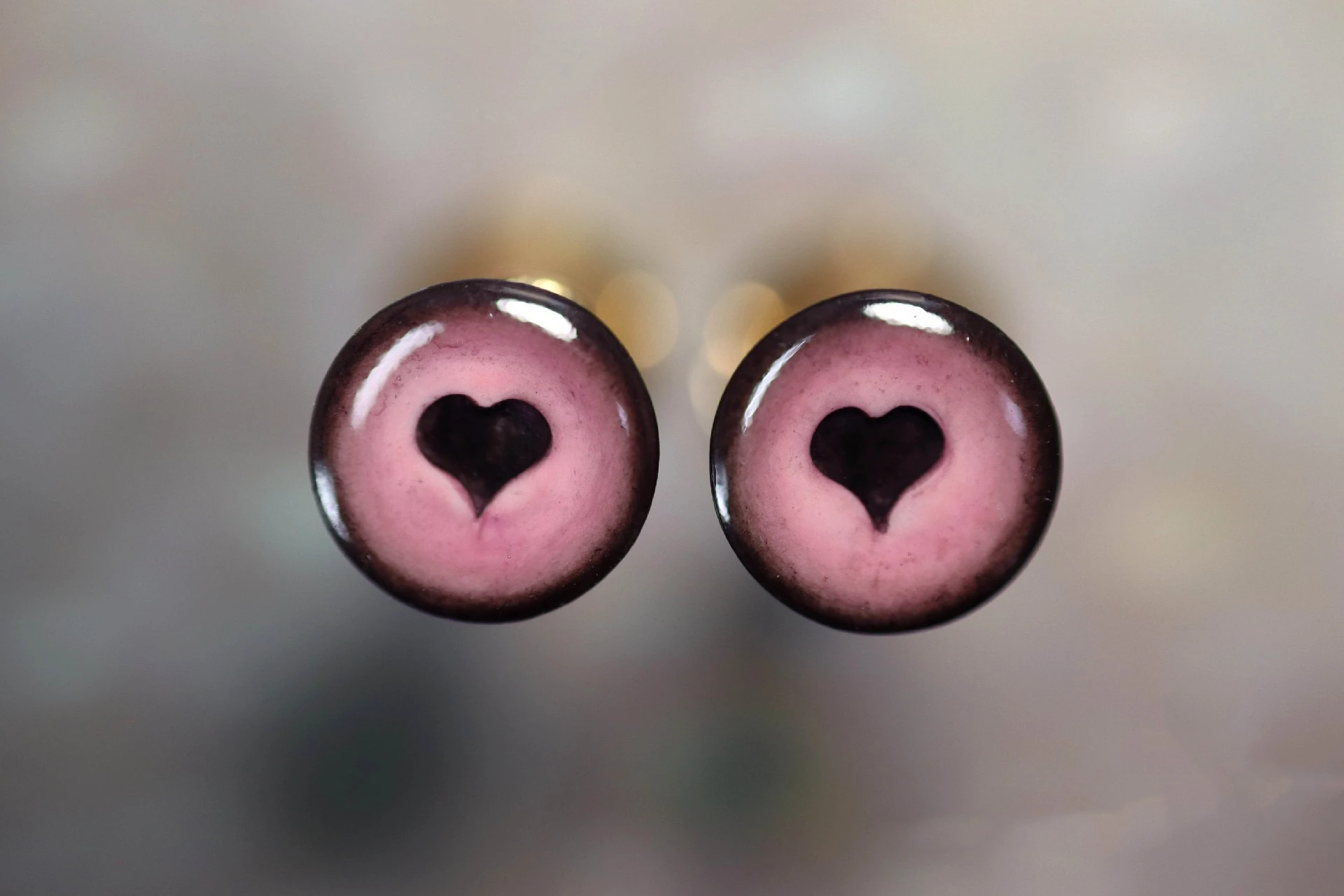 Dula handgemachte drei dimensionale Kleber Hand gravur Diamant braun Zucker Herzen Okular Augen chips blythe bjd Puppe