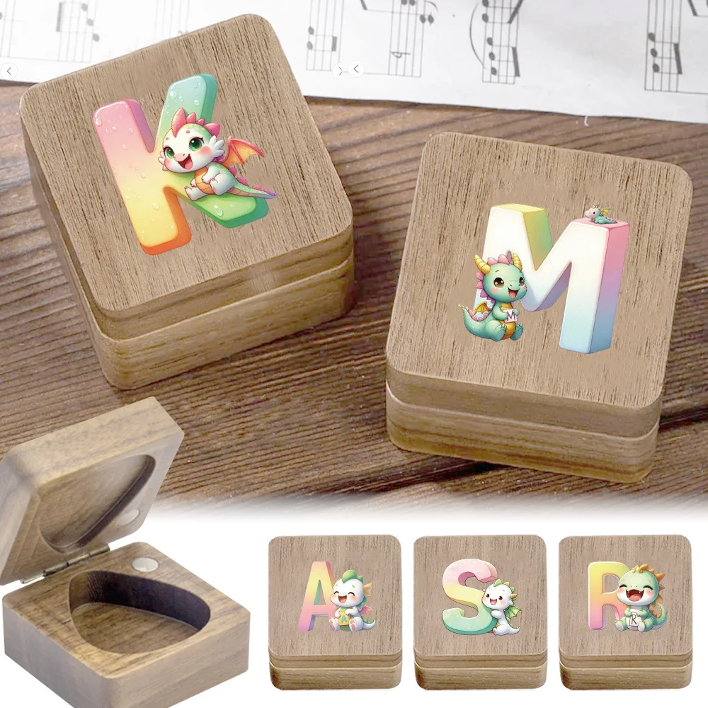

Portable Guitar Pick Storage Container Suitable for Guitarists Cartoon Animal Initial Name 26 Letters Pattern