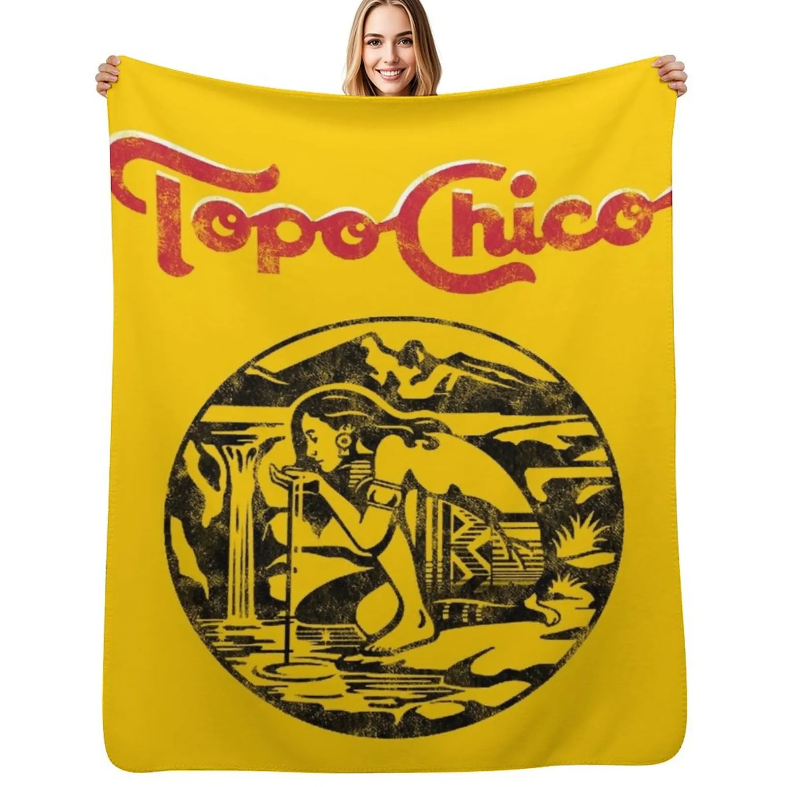 aztec princess - Topo Chico agua mineral worn and washed logo (sparkling mineral water) Throw Blanket Polar for babies Blankets