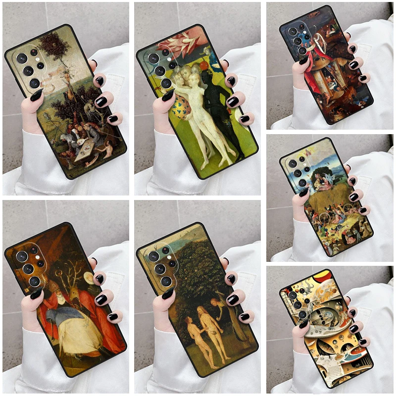 Phone Case For Samsung Galaxy S24 S23 S21fe S22 Ultra Plus Note 10 20 S8 S9 S10 Cover Hieronymus Bosch Art Painting