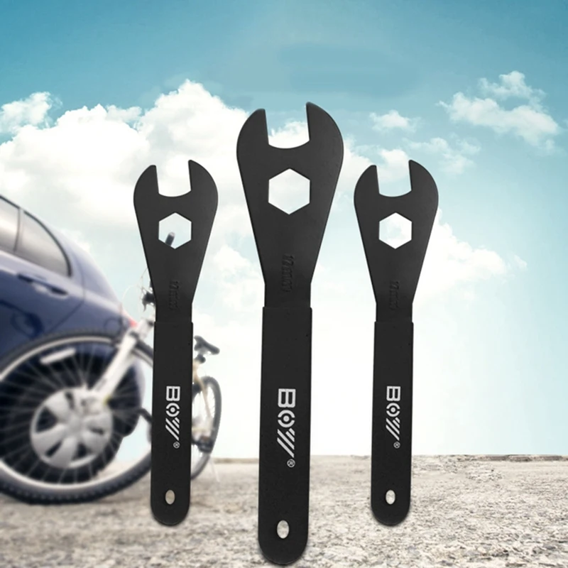 BOY 7Pcs Bike Hub Cone Wrench Wheel Axle Pedal Spanner Repair Tool 13-19Mm Bicycle Head Open Cone Spanner Wrench