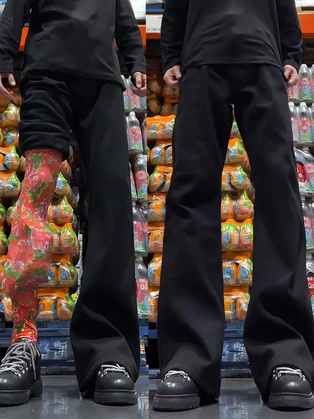 

Bla American Sle Slim Fit Jeans Men's High Waist Lift Micro Flare Straight Leg Pants Wear Resistant Not Easy to Deform