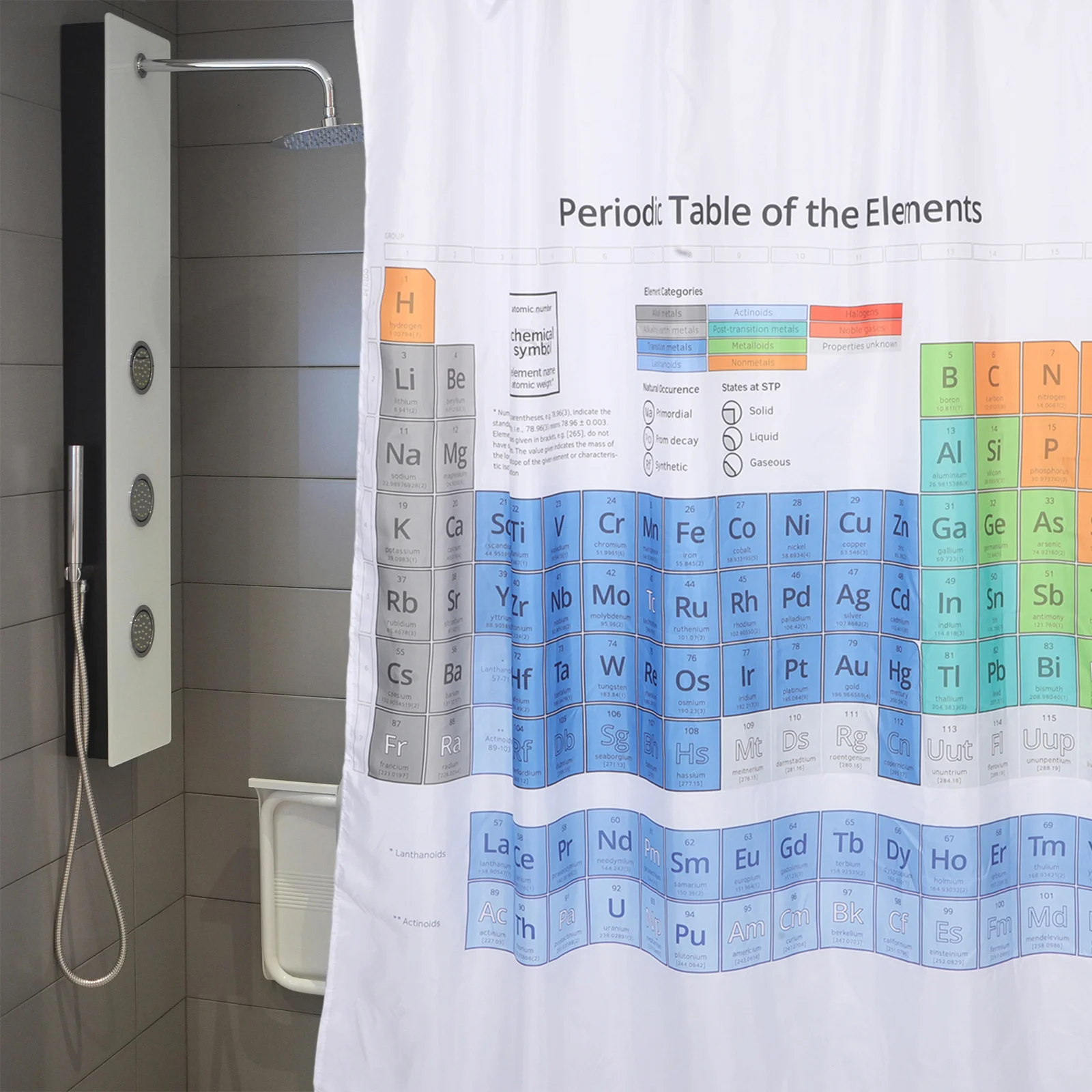 

1Set Polyester Shower Curtain Waterproof Bathroom Liner Periodic Long-Lasting Decorative Curtain for