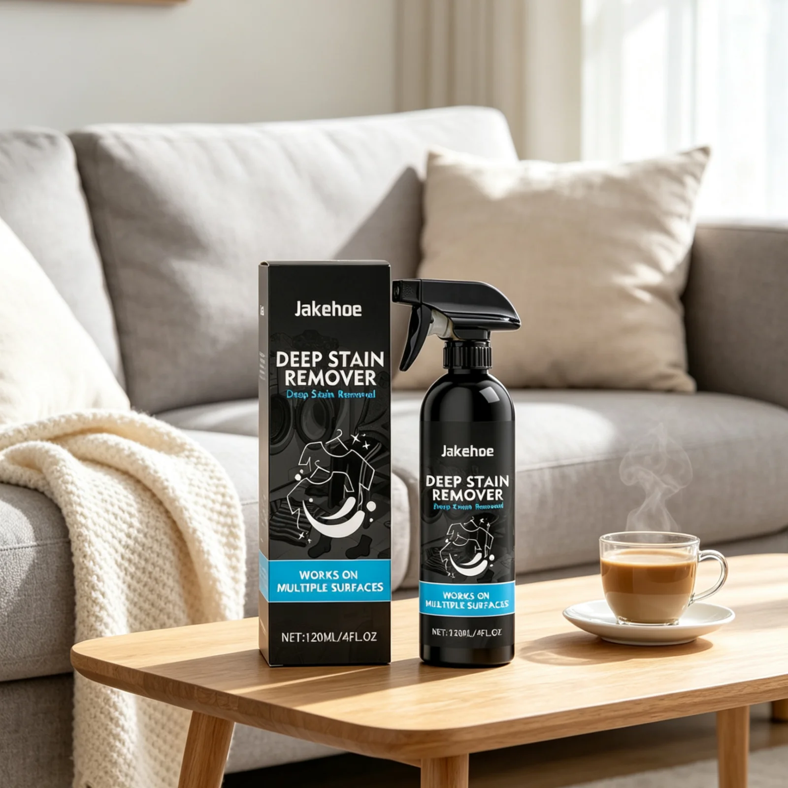 Jakehoe Clothing Stain Remover Spray Penetrate Fabric Fibers Deep Penetrating Efficient Cleaning Mild Fabric Stain Cleaner 120ml