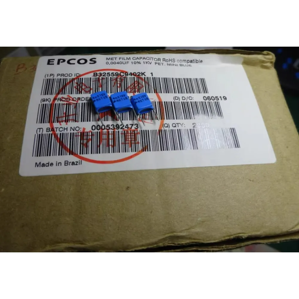 

10PCS EPCOS 0.004uf/1000v 4.0nf 4000pf 402 Brand New 5mm Layer Cake Capacitor B32559C9402K