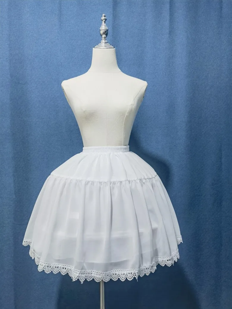 High Quality Lace Cosplay Petticoats Lolita 2Hoops Puffy Skirt for Girl Dresses Wedding Accessory image 5