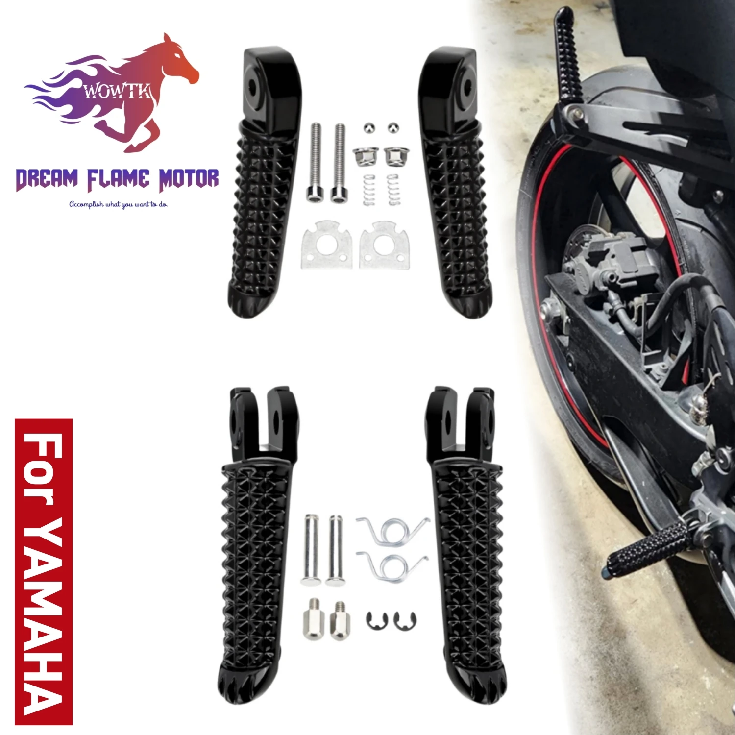 Front Rear Footrest motorcycle accessories Racing Pedal Passenger Highway Foot Pegs For Yamaha YZF R6 2003-2020 YZF R1 1998-2019
