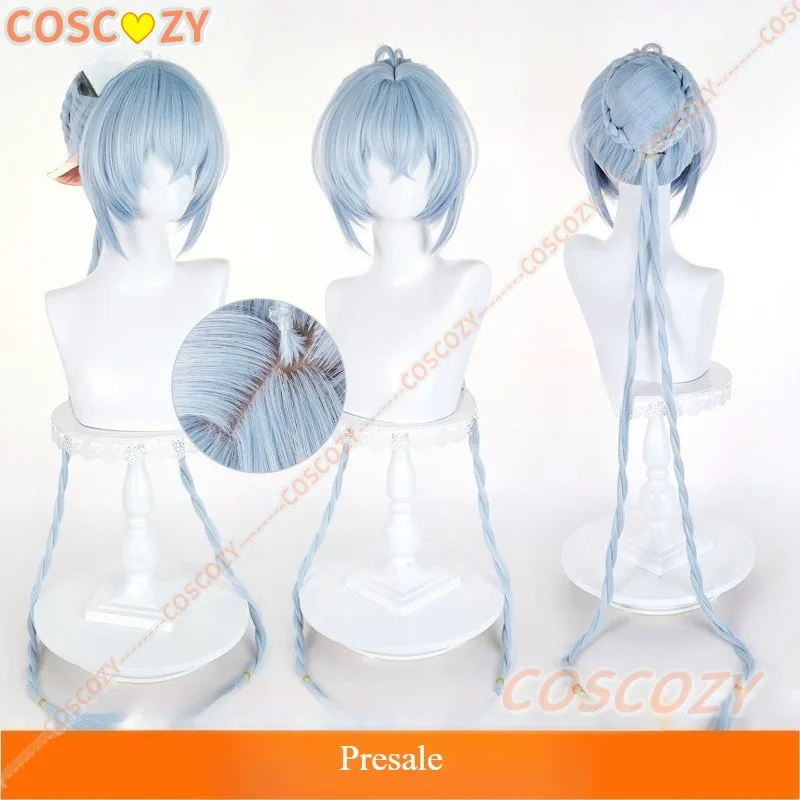 Zenless Zone Zero Lucia Cosplay Wig Long Light Blue Braids Hair Bun Wigs For Women Girls Spook Shack Party Carnival Free Wig Cap