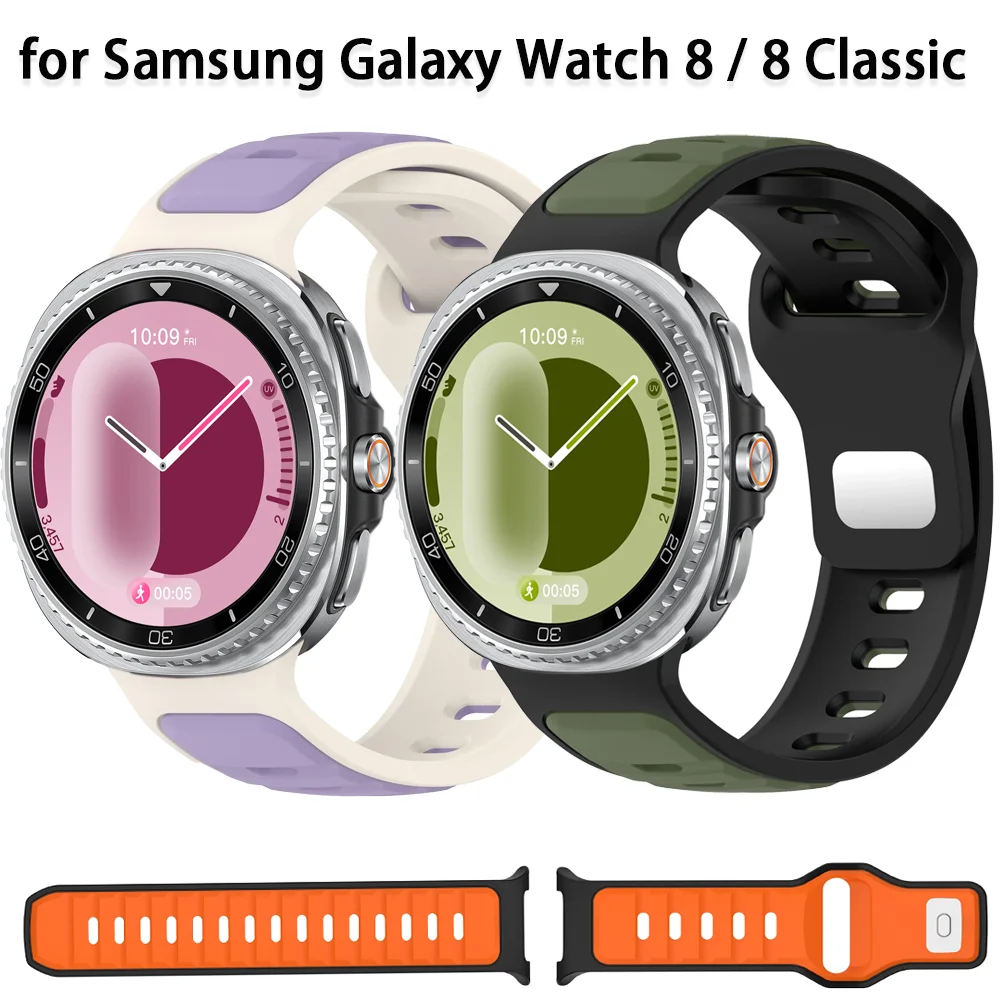 Sportliches, atmungsaktives Silikonarmband für Samsung Galaxy Watch 8 40mm 44mm Armband Samsung Galaxy Watch 8 Classic 46mm Armband