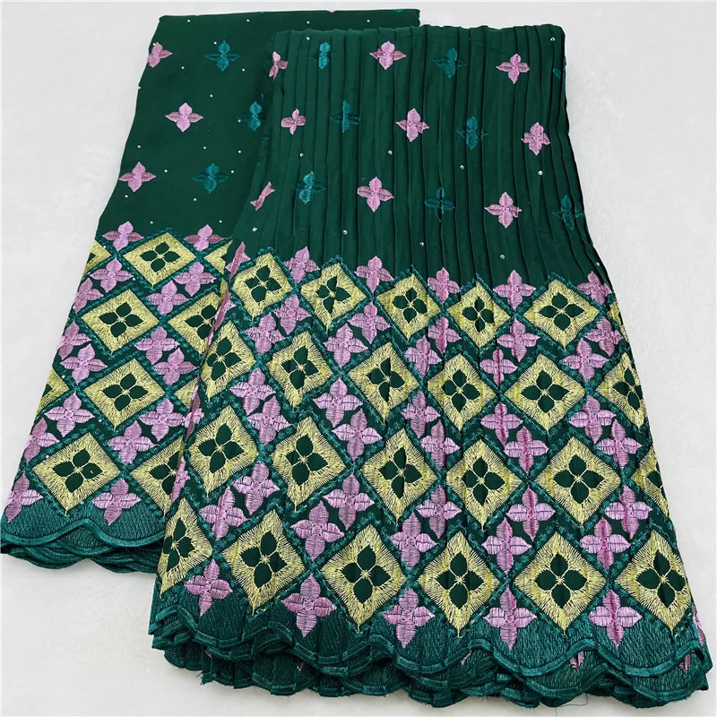 

10-ярдовая швейцарская вуаль, сухая кружевная ткань, лафая, вышивка, африканский 100% хлопок, популярный стиль в Дубае, материал для вечеринки 12L2101001