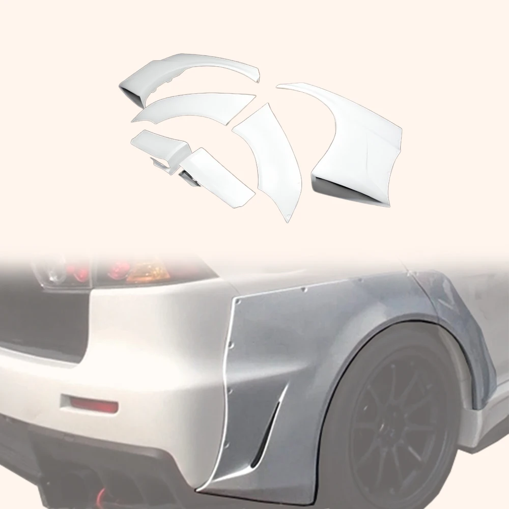 

For Mitsubishi EVO 10 X CZ4A 07-16 VR Style Wide Rear Over Fender 6pc Fiberglass