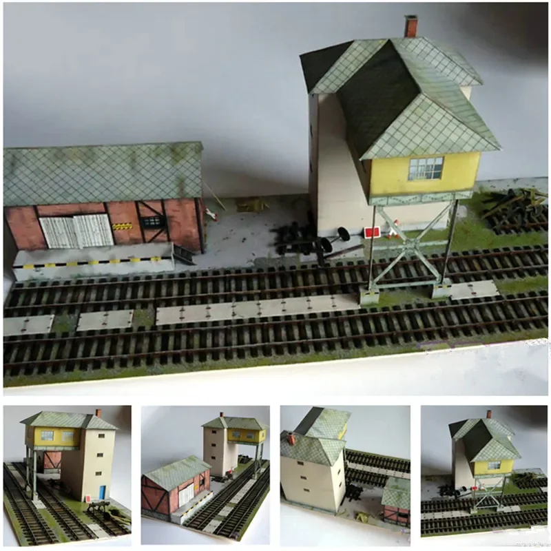 1:87 1:64 1:72 1:76 Military Scene Series of German Railway Station Building 3D Paper Model Educational Toy