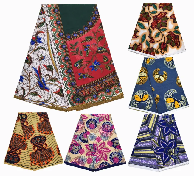 African Nigeria Ankara Wax Fabric Block Prints 2024 Latest 100% Polyester Batik Ghana Style For Women DIY Cloth Dress Materials