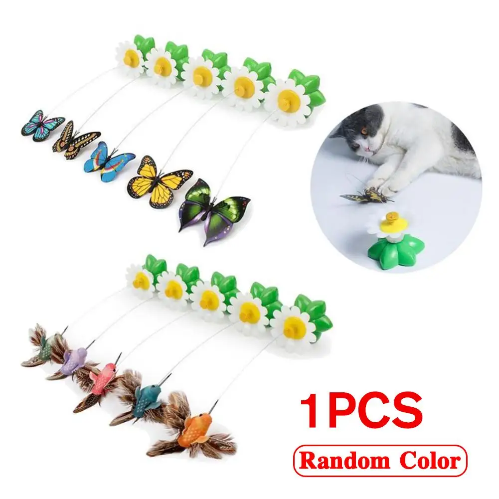 Electric Butterfly Cat Toy Shake Rotating Flying Automatic Humming Bird Intelligence Training Funny Pet Toys Random Color