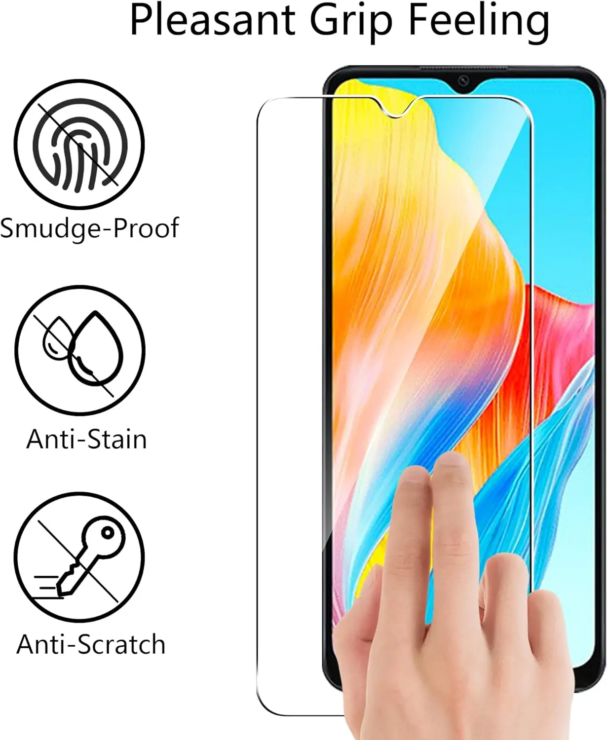 9H Screen Protector For OPPO A18 2/4Pcs HD Tempered Glass Film