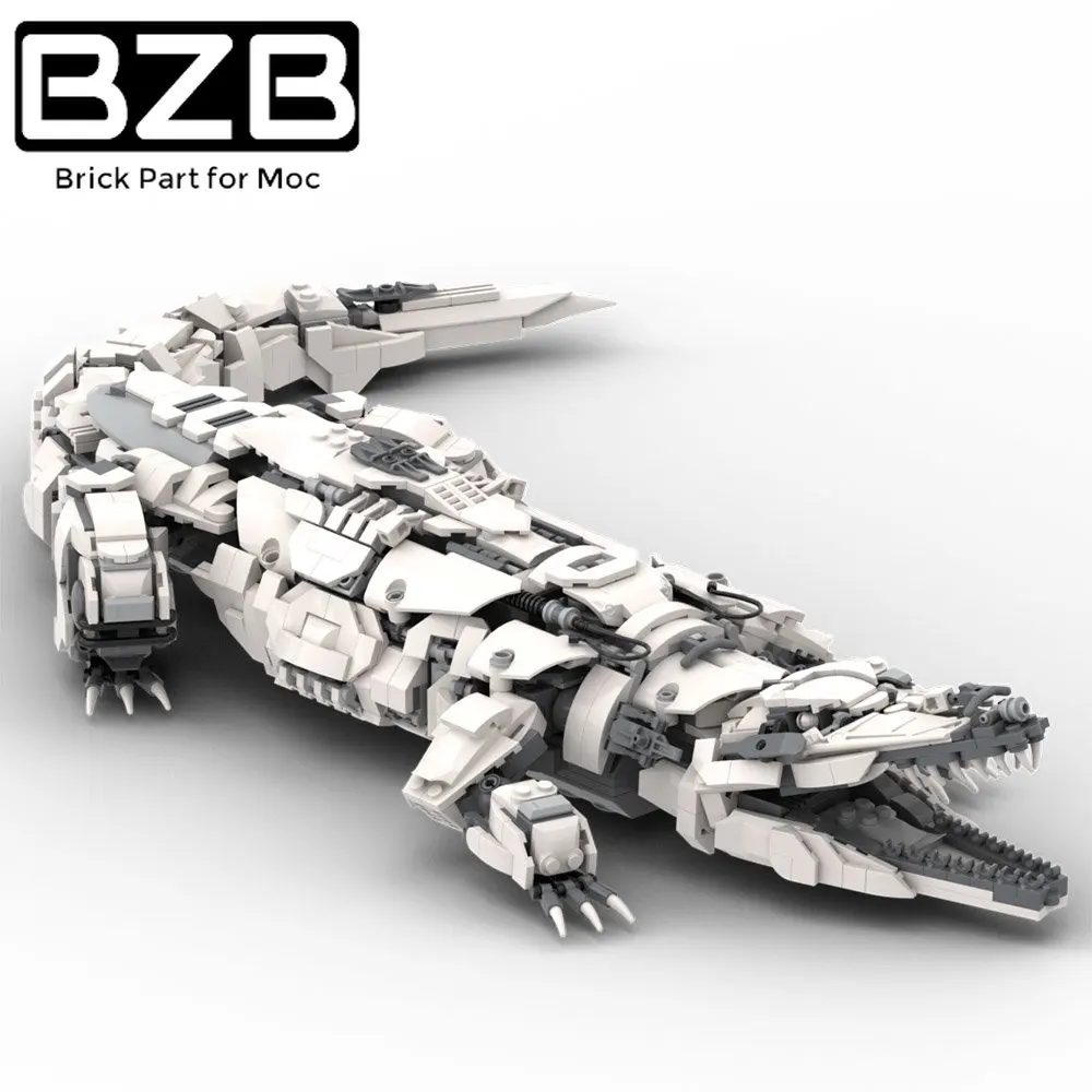 

BZB MOC Mecha Crocodile Building Block Toys amphibian Robot Monster Reptile DIY Bricks Toys Children's Birthday best Gift