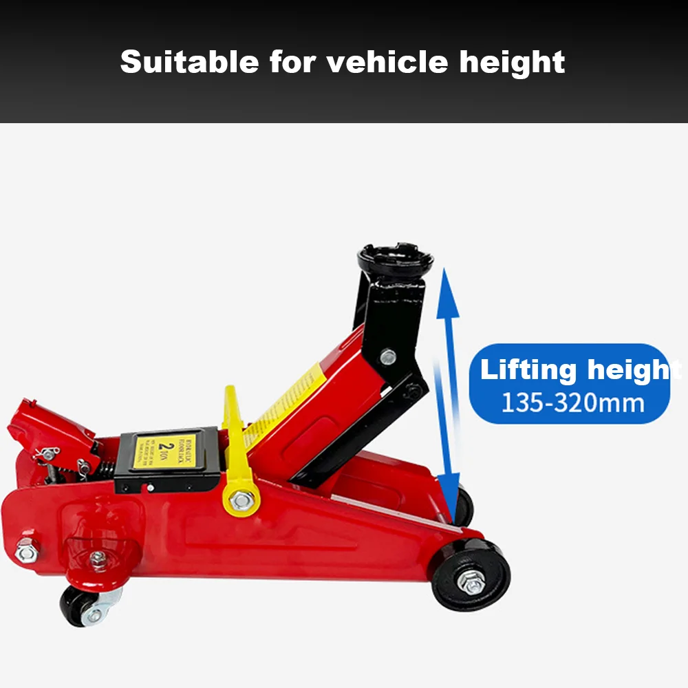 2 Ton Hydraulic Floor Jack, Trolley Steel Jack, Flat Lifting Height 135-320 mm, Car L