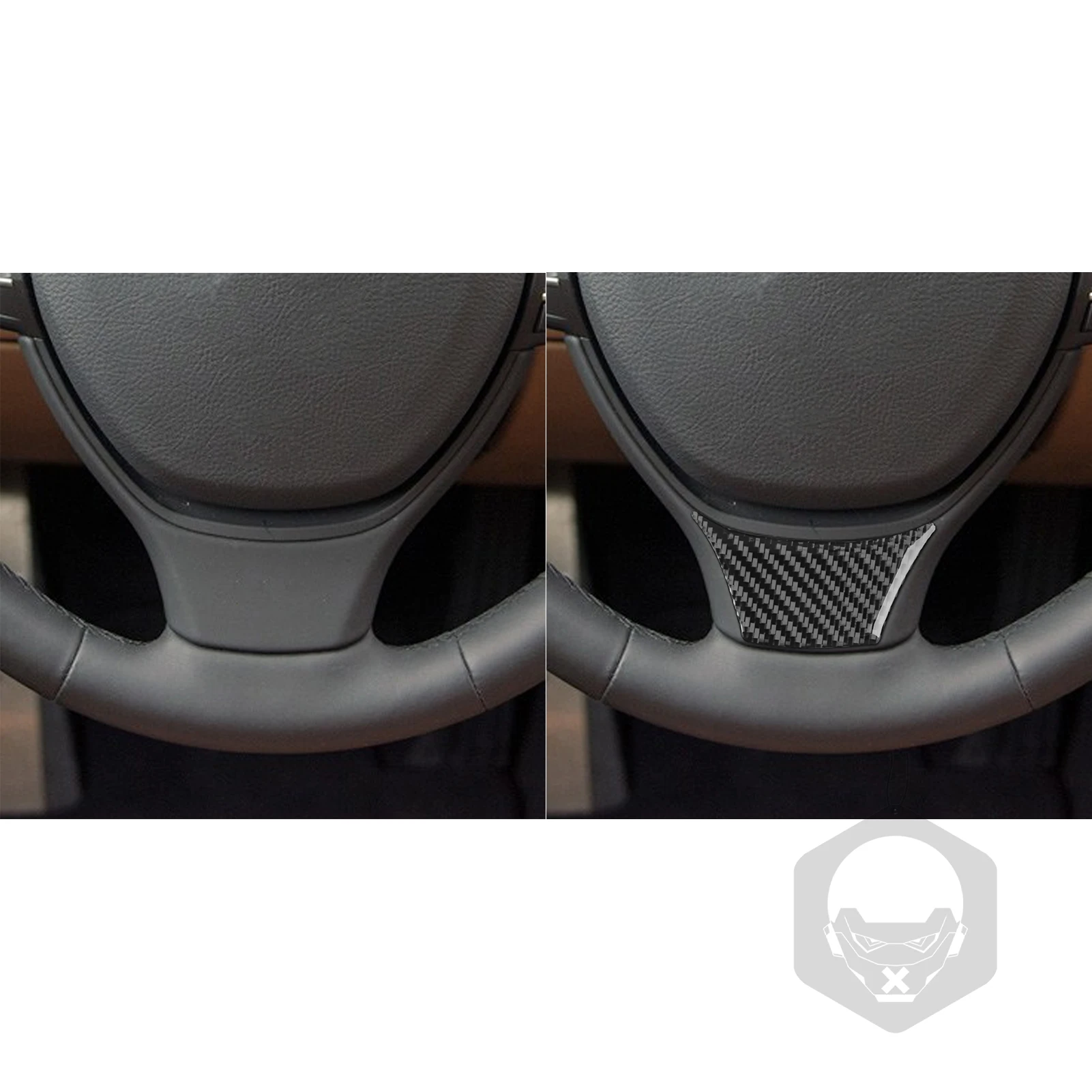 Carbon Fiber For BMW 7 Series F01 2009-2014 Car Steering Wheel Panel Frame Trim Customizable Car Stickers Interior Accessories
