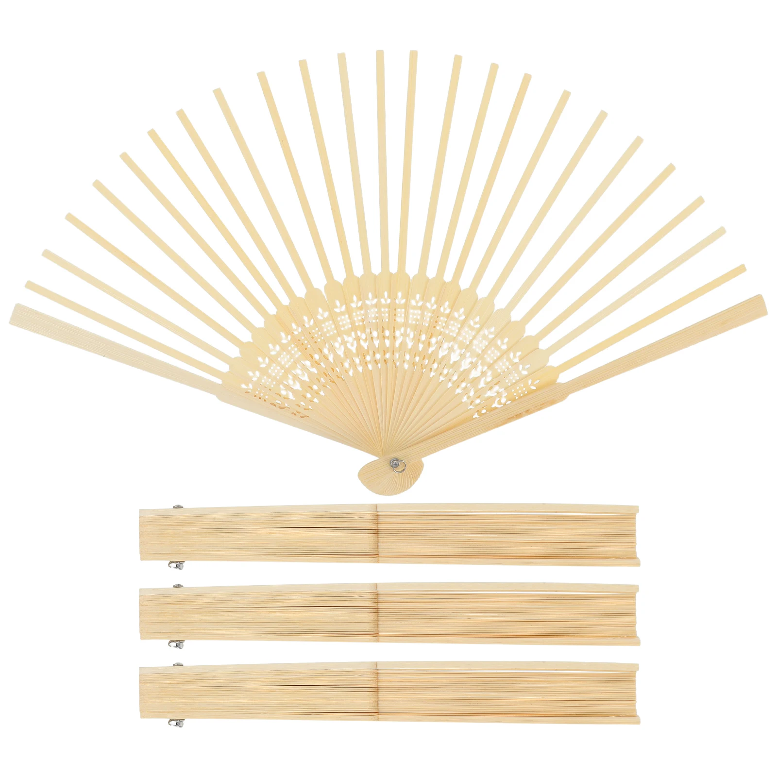 Marco de abanico sin terminar, marco de abanico plegable de bambú para manualidades Diy, espinas de estilo japonés, Ideal para bodas, fiestas y decoración del hogar, 4 Uds.