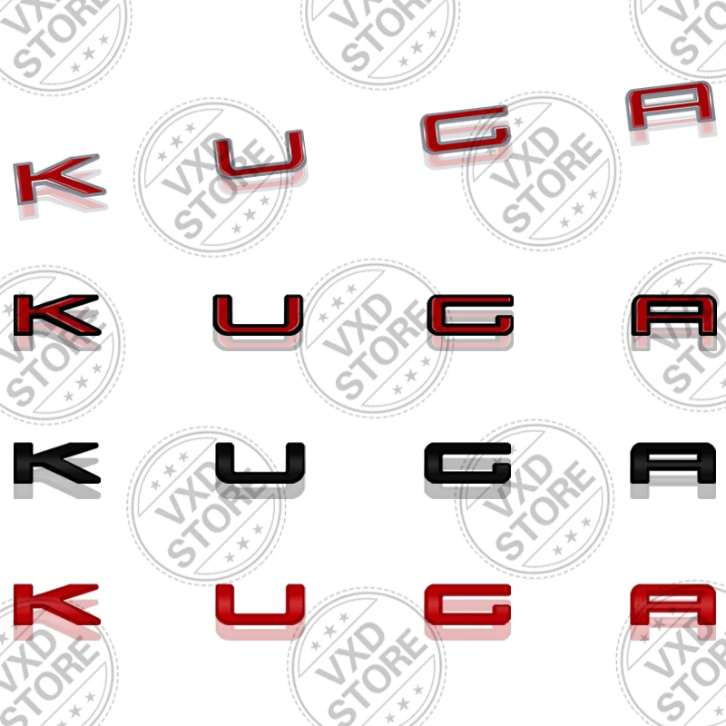 For Ford KUGA Lettering Car 3D Metal Letters Logo Badge Decals Sticker Car Auto Rear Trunk Alphabet Emblem Styling Stickers