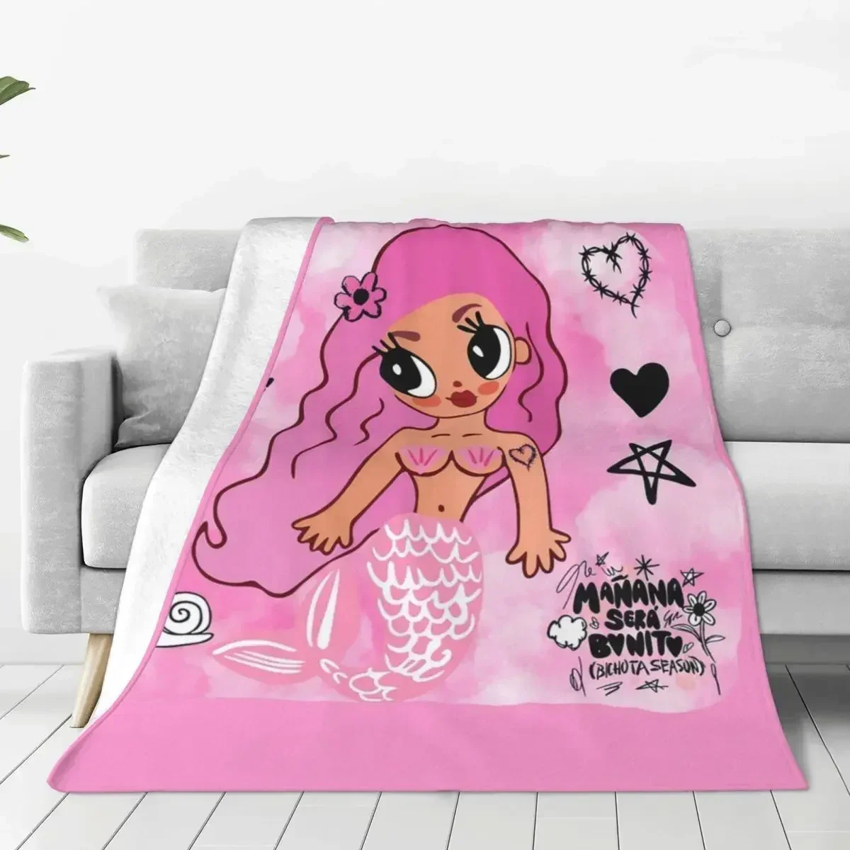 Relax Karol G Bichota Heart Blanket Stuff Sofa Decorative Throw Blanket Lightweight Flannel for Travel