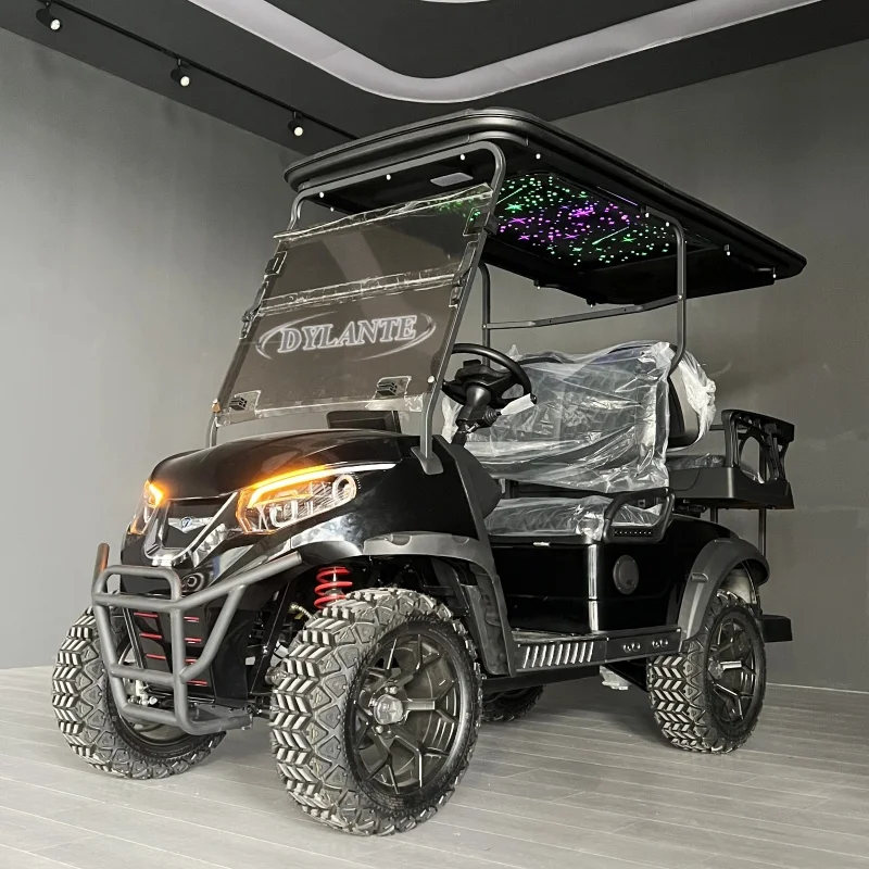 

Best 2 4 6 Seats 48/60/72V 4000/5000W Aluminum Alloy Tires Electric Golf Cart Vehicles With Starry Sky Roof