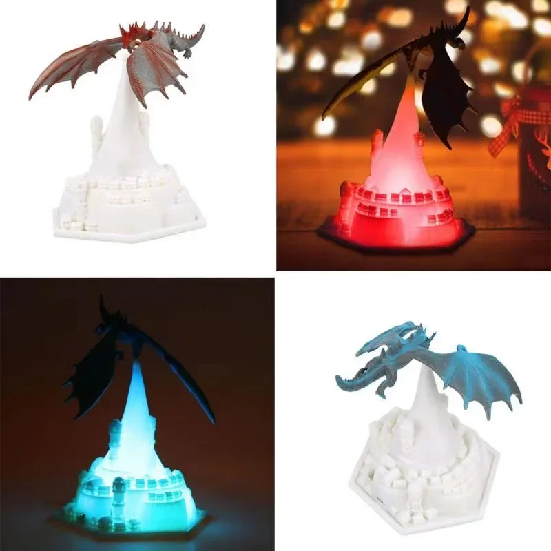 Imagem -02 - Fire Ice Dragon Led Night Light 3d Impresso Lâmpadas de Cabeceira para Crianças Decoração do Quarto Luz Noturna Presentes para Meninos Drop Shipping Novo