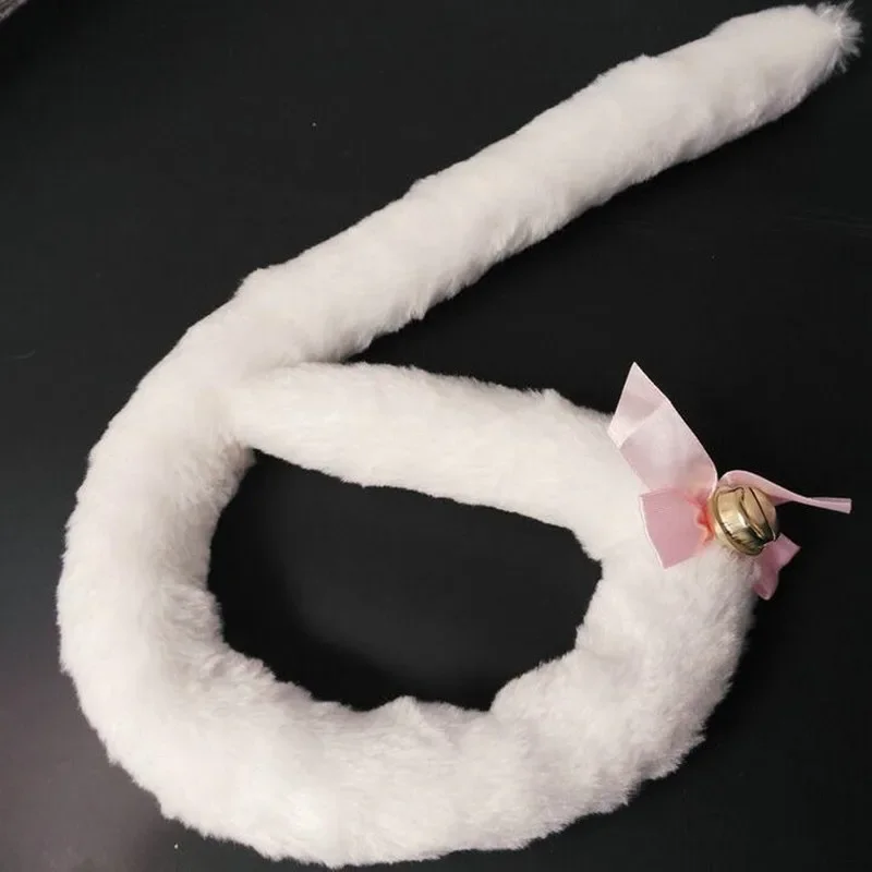 Black White Plush Cat Tails  Girls Maid Anime Cosplay Costume  Dress Party Favors Gift Wedding Festival