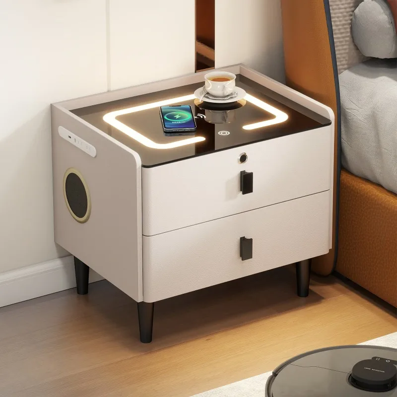 

Прикроватные тумбочки с беспроводной зарядкой, умные тумбочки из массива дерева, многофункциональный компактный шкаф для хранения, минималистичная мебель для дома