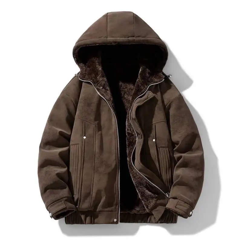 American Retro PU Leather Jacket Men's High Street Hooded Jaet Autumn Design Sense Fce Outerwear Casual Style Sle Unisex Outwear