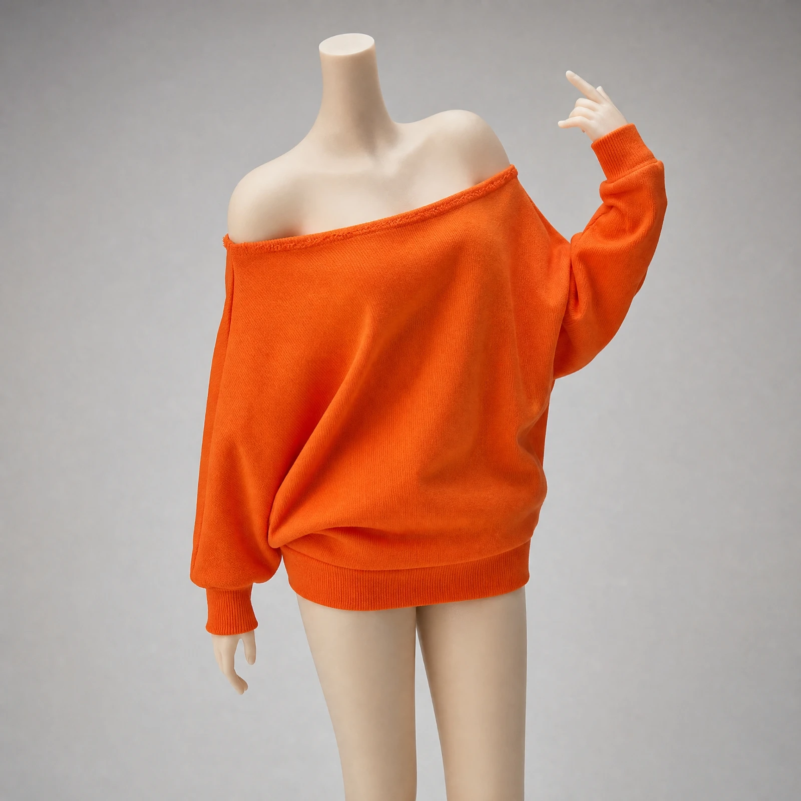 1/6 Scale Doll Top Soft Dolman Sleeve Doll Pullover 1/6 Scale Female Action Figure T-Shirt Versatile Clothing Realistic