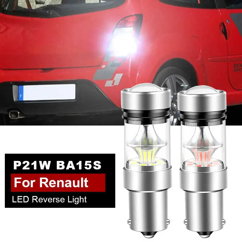 2pcs For Renault Captur Clio Twingo 1 2 3 Duster Espace 4 Megane CC Logan Kaptur LED Reverse Light Blub Lamp P21W BA15S Canbus