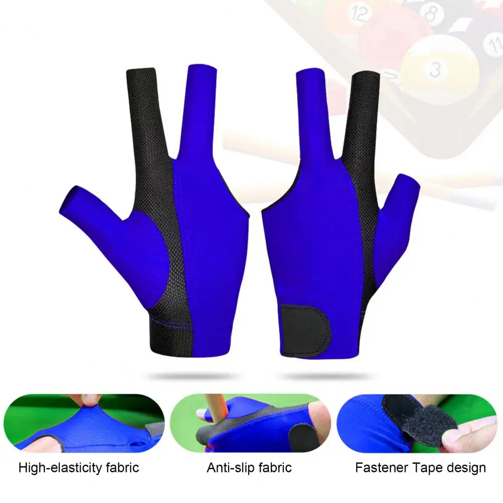 

Soft Skin-friendly Billiard Gloves Elastic 3-finger Billiard Pool Gloves for Men Women Universal Cue Sport Shooter Snooker Glove