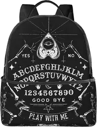 Lightweight Water Resistant Backpacks For Mens Womens Girls Boys School Bookbags (Vintage Skeleton Magic Ouija Board Black)