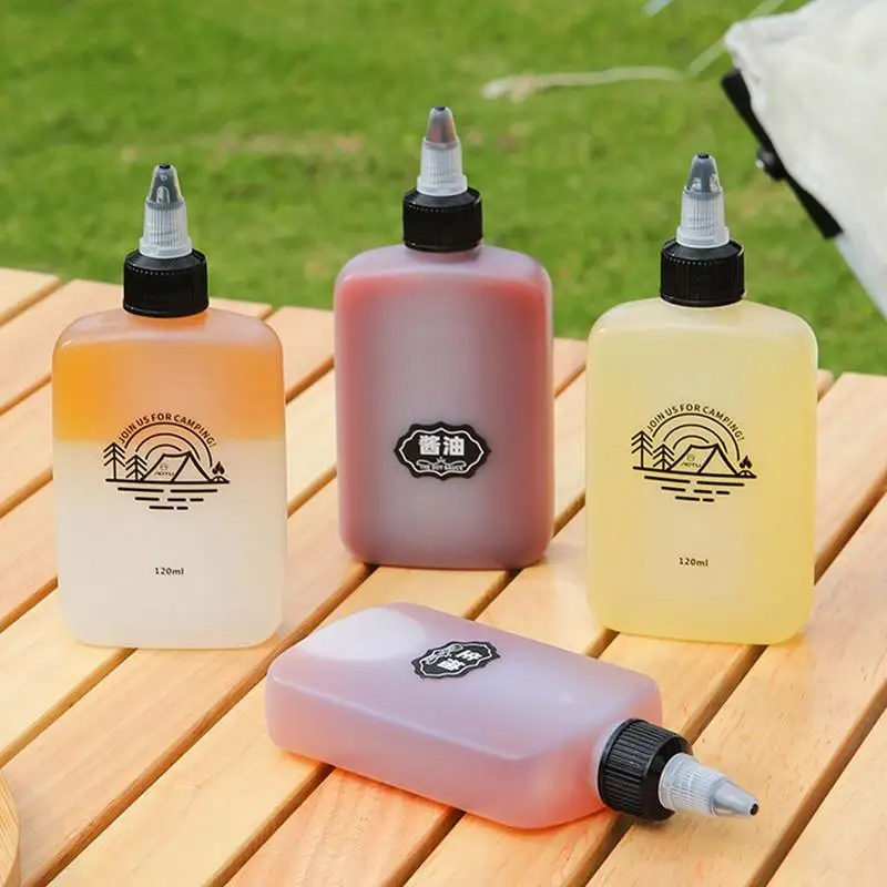 Outdoor Oil Bottle Portable Sealed Seasoning Bottle Barbecue Camping Seasoning Container Dispensers BBQ Accessories