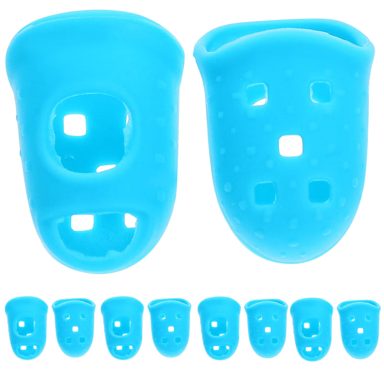 10Pcs Non Smelly Food Grade Silicone Guitar Fingertip Protectors Ventilated Breathable Finger Guards for Long Practice Ukulele