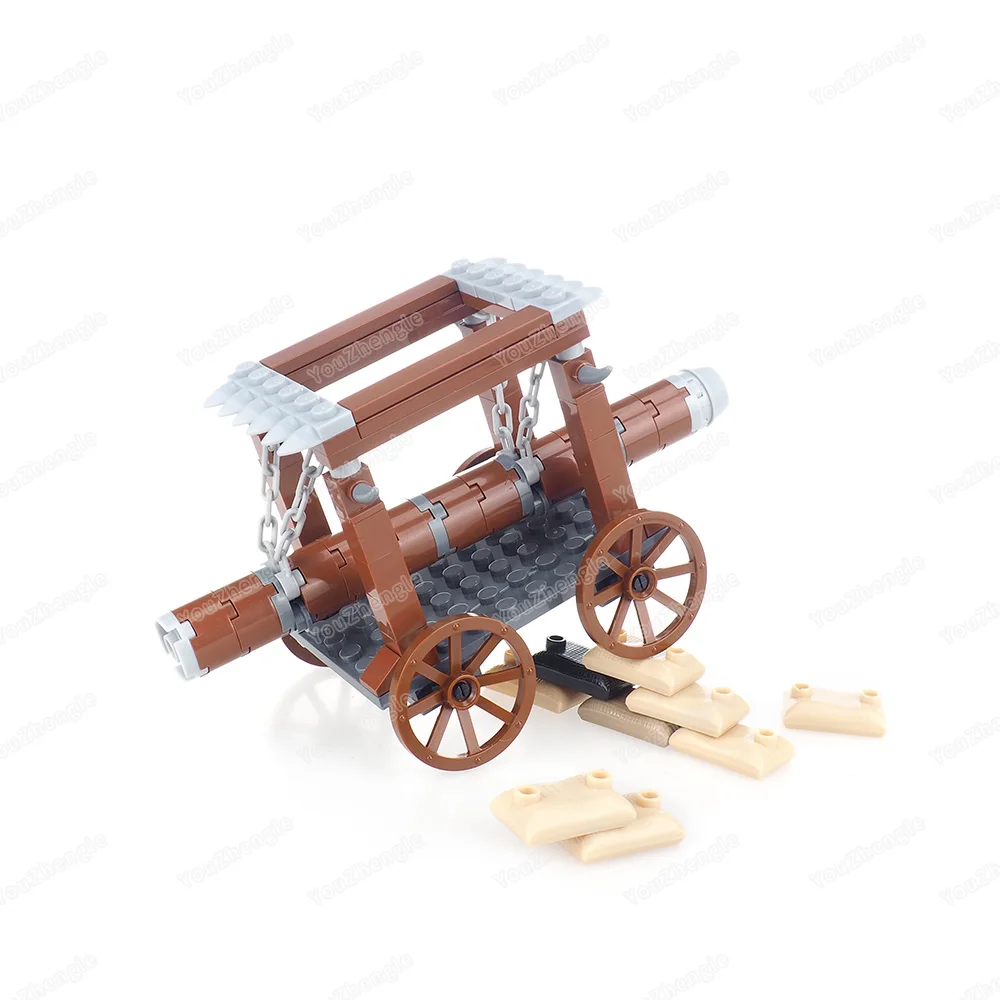 Houten stokwagen Breek de poort Bouwsteen MOC Rome figuren Militaire wapens Oorlog Eeuw Scène Model Kinderen Cadeau Jongen Speelgoed