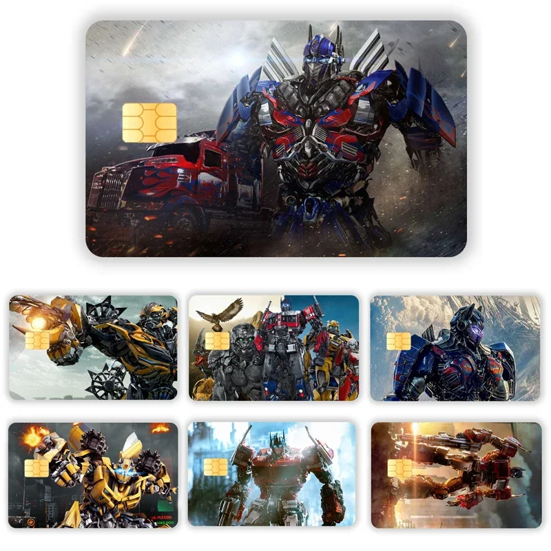 Transformers Waterproof Sticker Decoration Debit Bank Charge Card Protective Film Cartoon Credit Card Skin Stickers