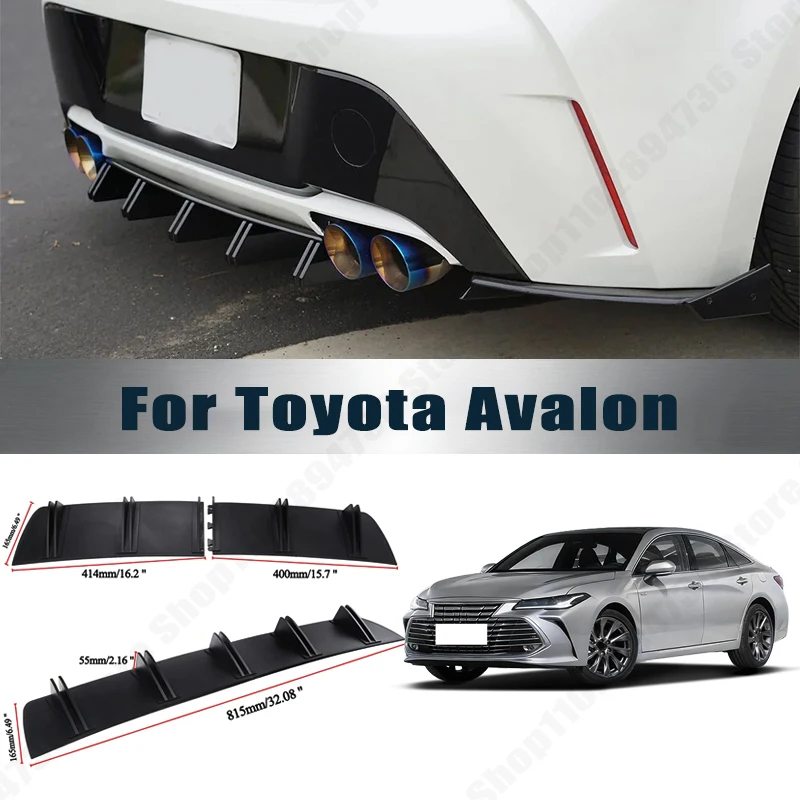 Rear Bumper Shark Fin Diffuser ABS Curved Aero Splitter Anti-Collision Chassis Protector For Toyota Avalon Car Styling
