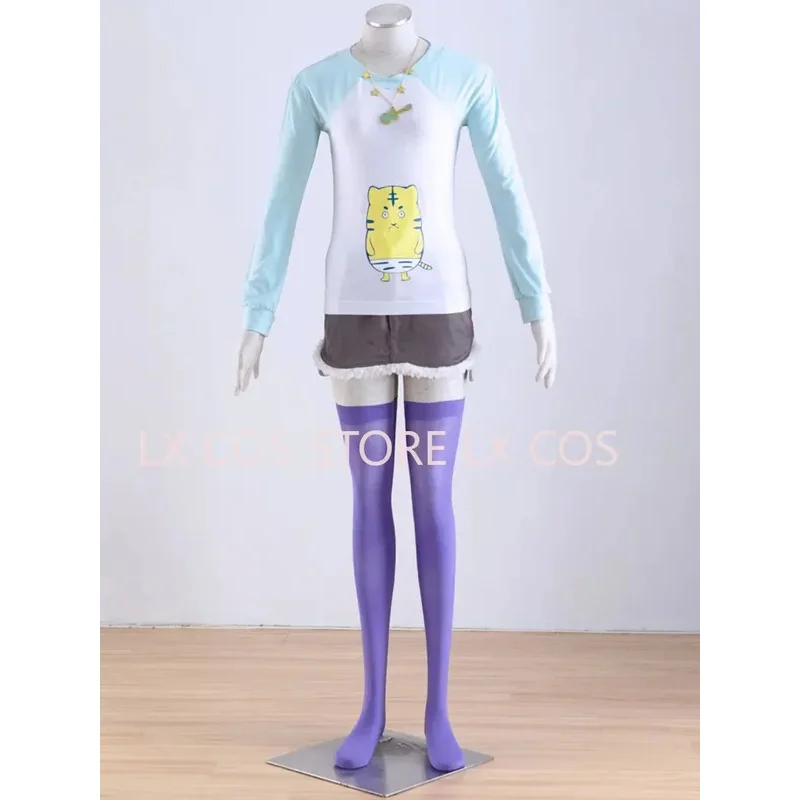 Anime Super Sonico ropa disfraz orejas de gato Sudadera con capucha (chaqueta camiseta Skrit) conjunto