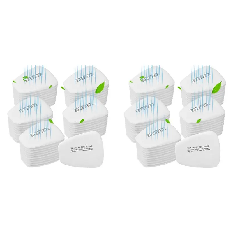 100PCS 5N11 Respirator Filter Cotton,6001 Filter Cartridges For Respirator Particulate Filter For Use With 6200, 6502