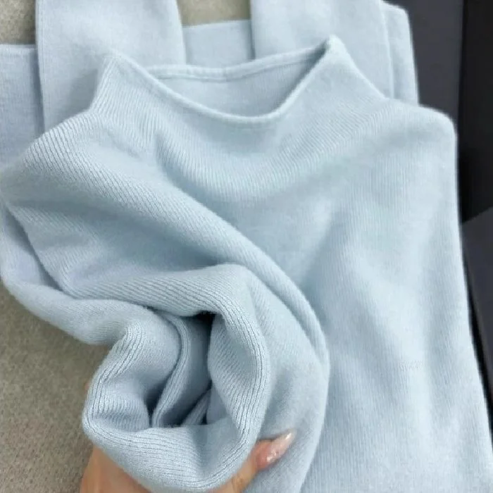 

Women's Long Sve Knitted Base irt Small Stand Collar Soft Fufu Inner Wear Winter Sweater Autumn Simple Top Commute Sle