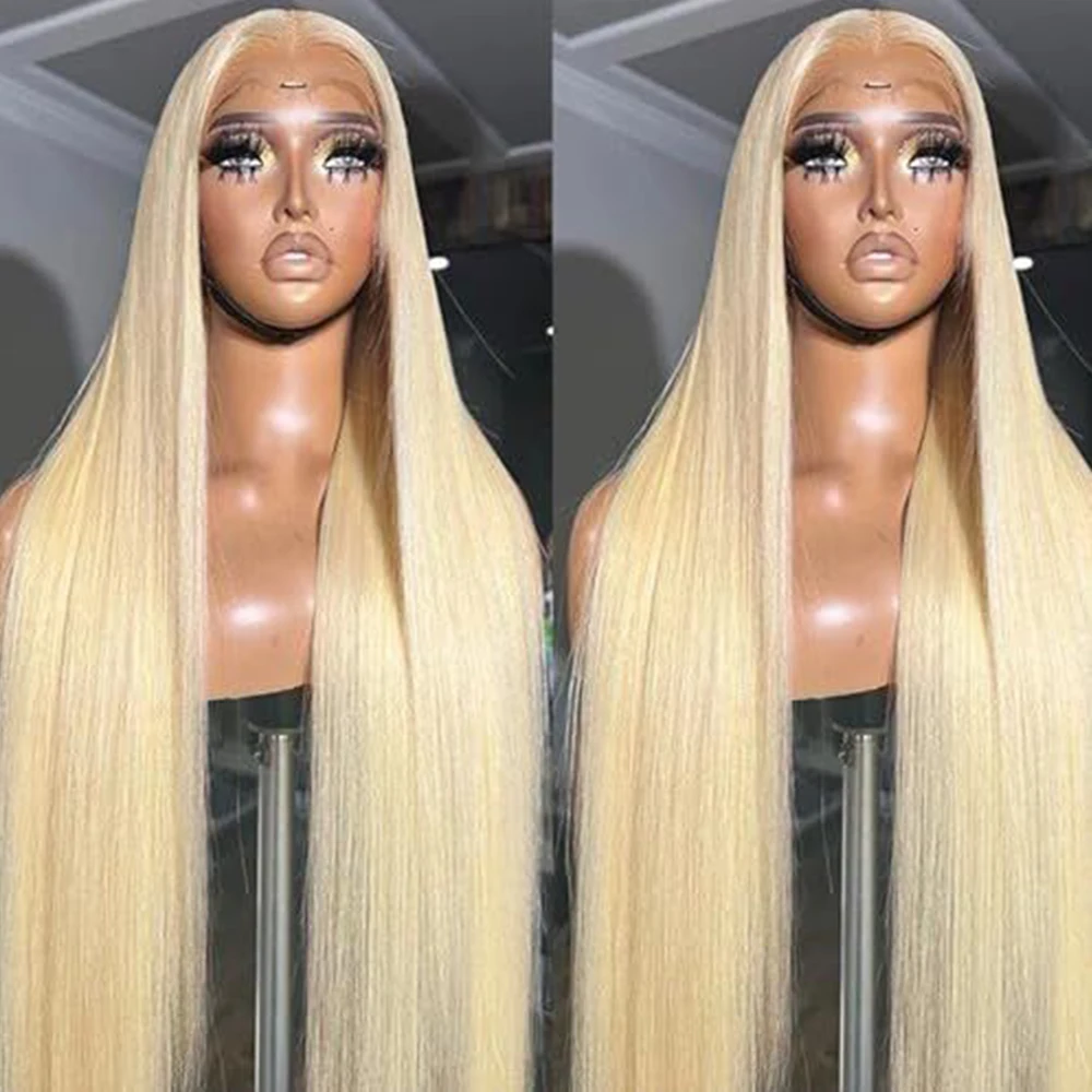 

Натуральные длинные прямые волосы, светло-русый цвет 613, синтетический парик с кружевной передней частью, без клея, с разрезом по центру, для женщин, для повседневного использования и вечеринок, термостойкий